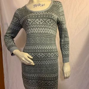 Gray knit sweater dress